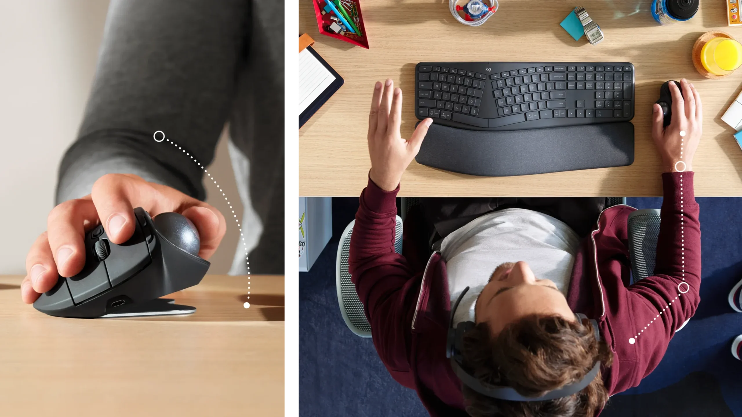 ماوس بی‌ سیم لاجیتک مدل Logitech Mx Ergo