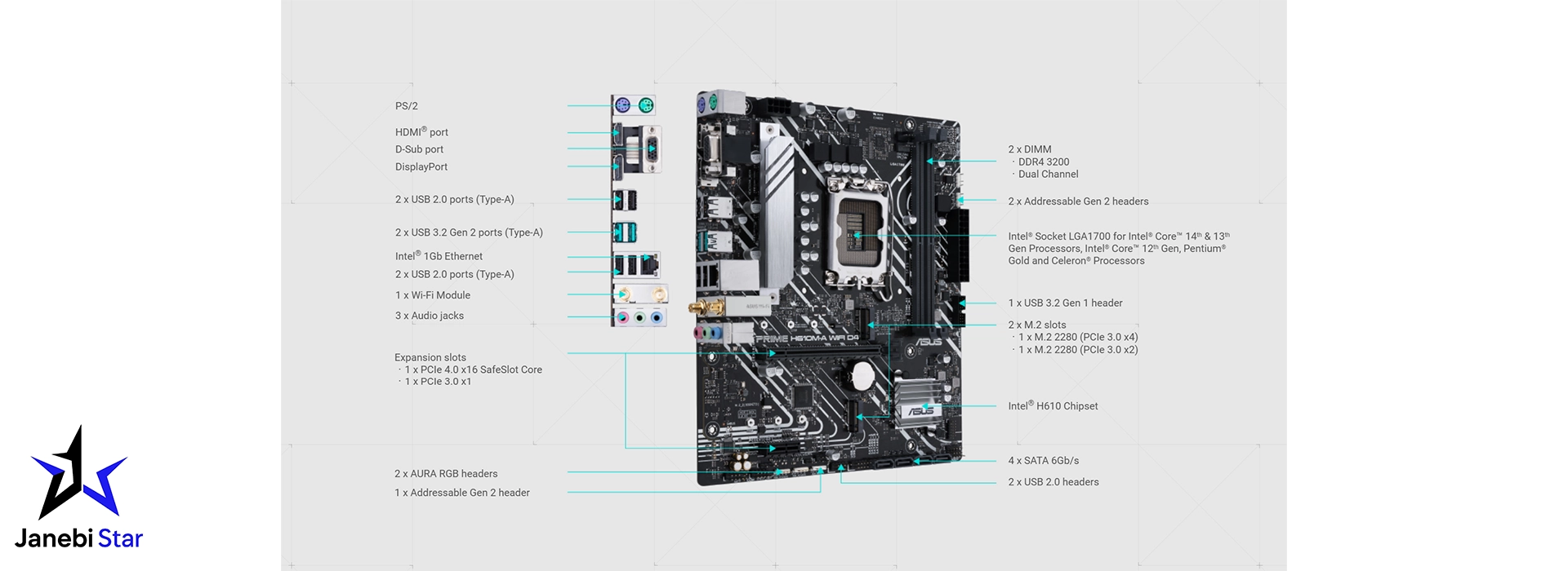 مادربرد ایسوس PRIME H610M-A WIFI D4
