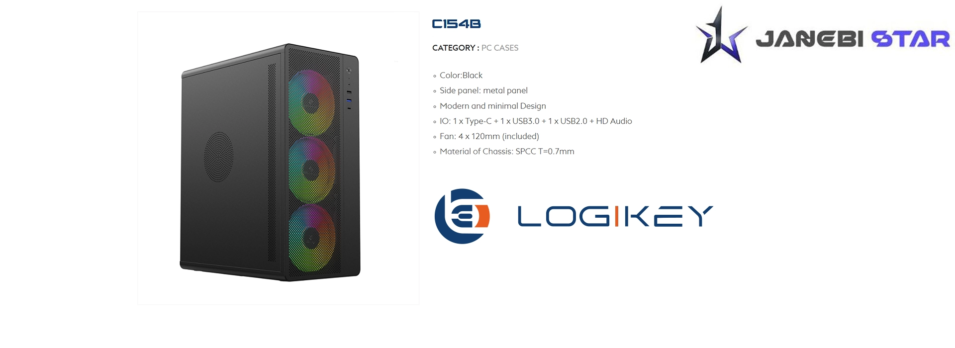 کیس کامپیوتر لاجی کی C154B (2)