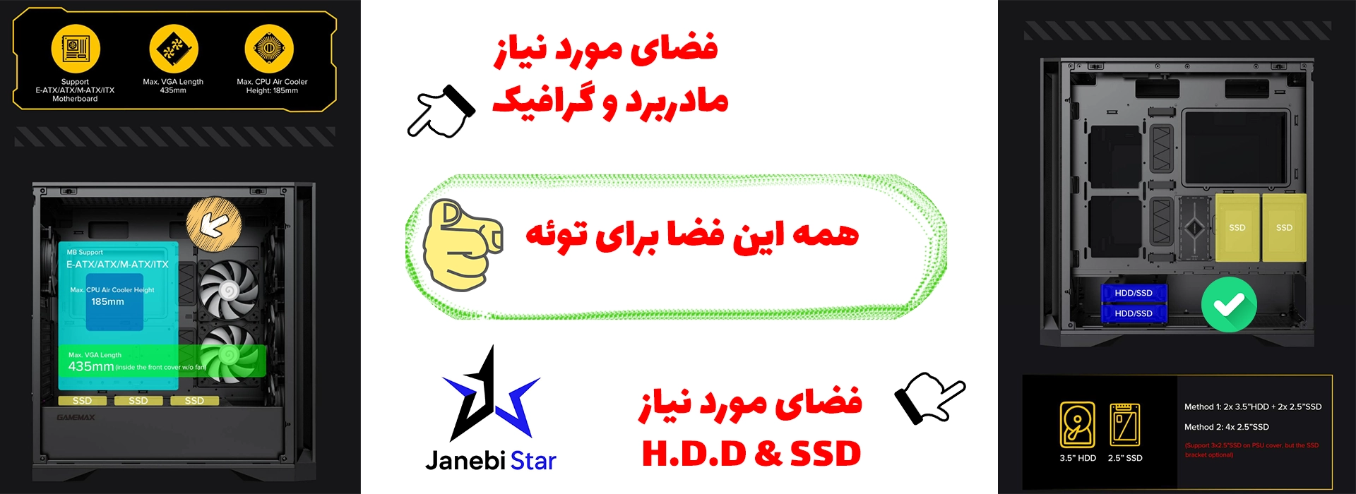 کیس کامپیوتر گیم مکس مدل Leader