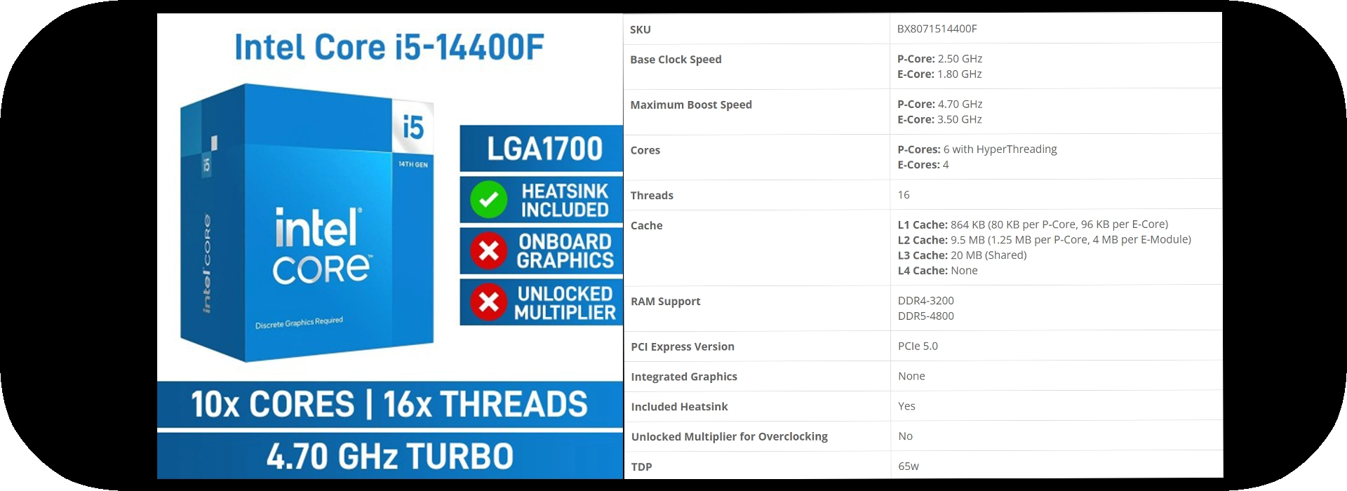 پردازنده کامپیوتر اینتل مدل Core i5 14400F Tray 4 پردازنده کامپیوتر اینتل مدل Core i5 14400F Tray