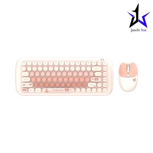 ماوس و کیبورد بی سیم مافی مدل Candy رنگ نارنجی