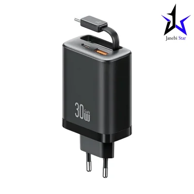 شارژر دیواری 30 وات Type-C و USB یوسامز با کابل تایپ سی CC296