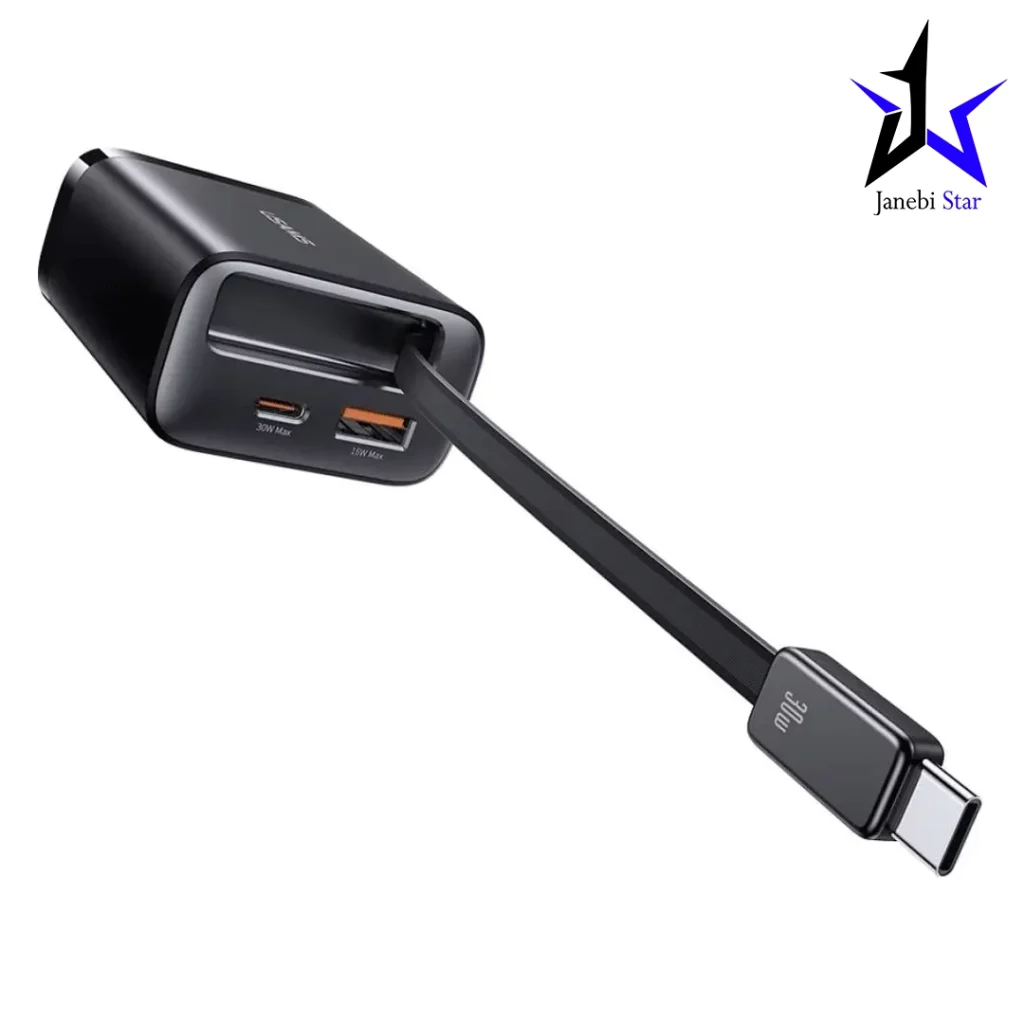 شارژر دیواری 30 وات Type-C و USB یوسامز با کابل تایپ سی CC296