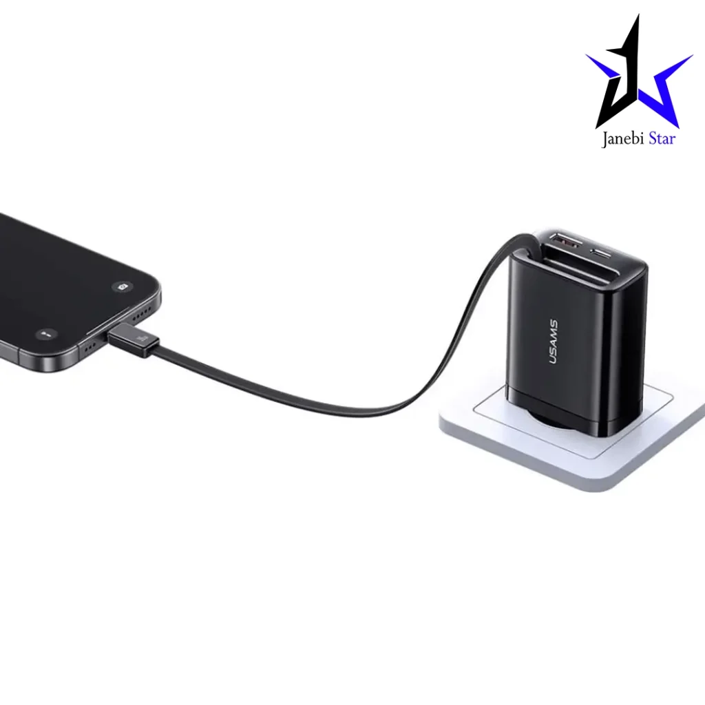 شارژر دیواری 30 وات Type-C و USB یوسامز با کابل تایپ سی CC296