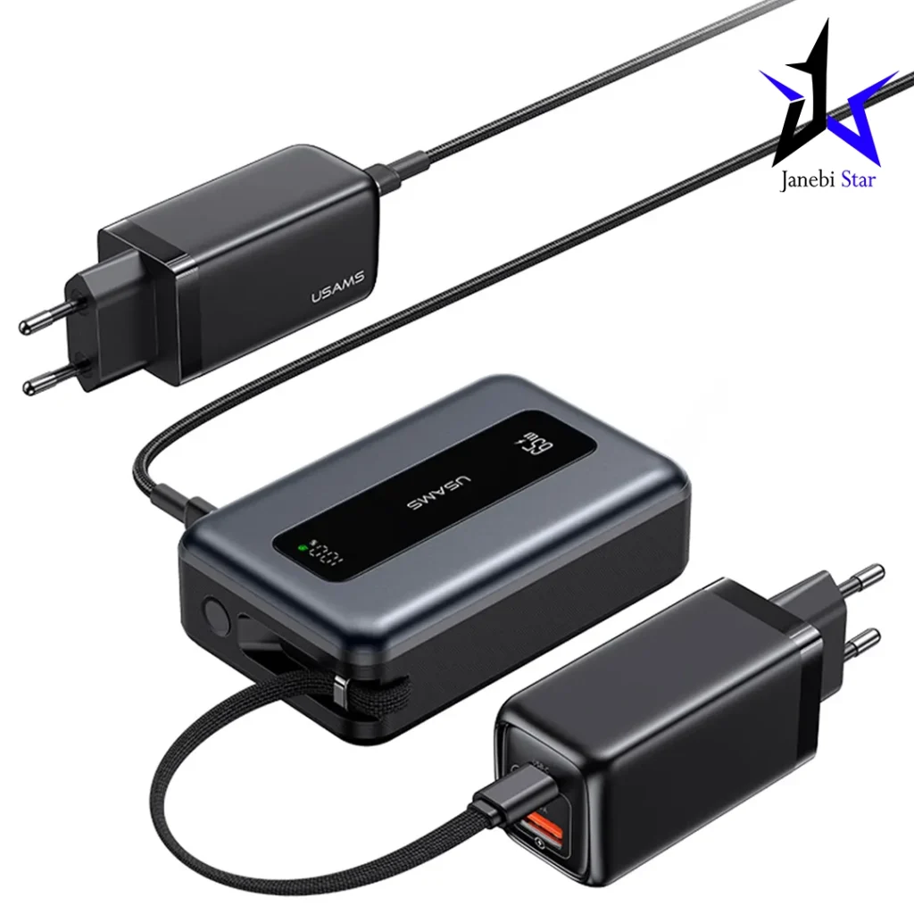 پاوربانک یوسمز مدل US-CD243 ظرفیت 20000 میلی‌آمپر‌ ساعت با توان 65 وات