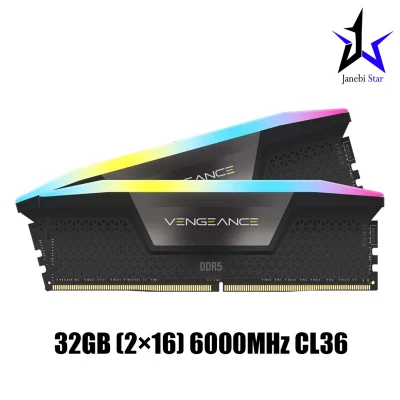 رم کامپیوتر DDR5 دو کاناله 6000 مگاهرتز CL36 کورسیر مدل VENGEANCE RGB ظرفیت (2×16)32 گیگابایت