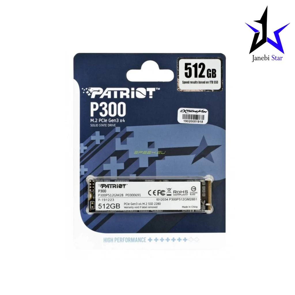 حافظه اس اس دی اینترنال پتریوت P300 M.2 2280 NVMe ظرفیت 512 گیگابایت