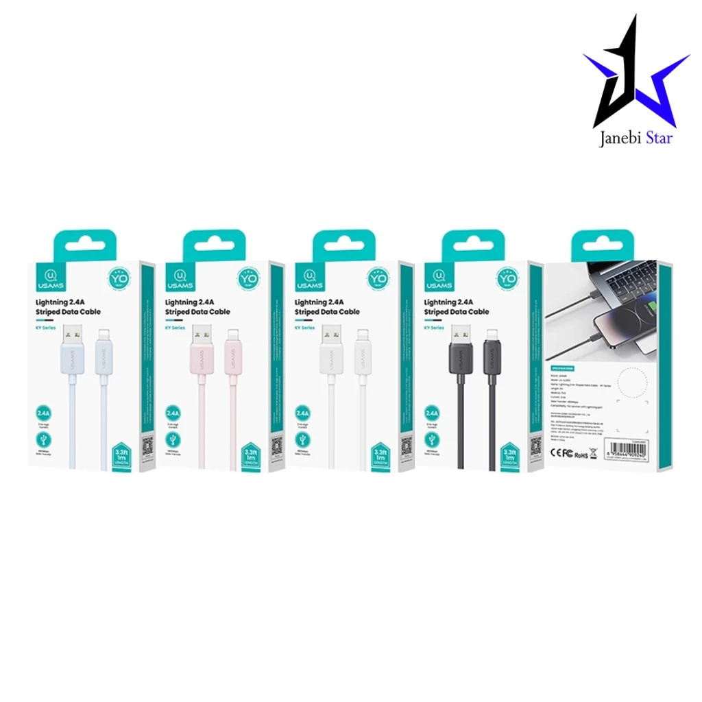 کابل شارژ USB-A to Lightning یوسمز مدل US-SJ699 با طول 3 متر