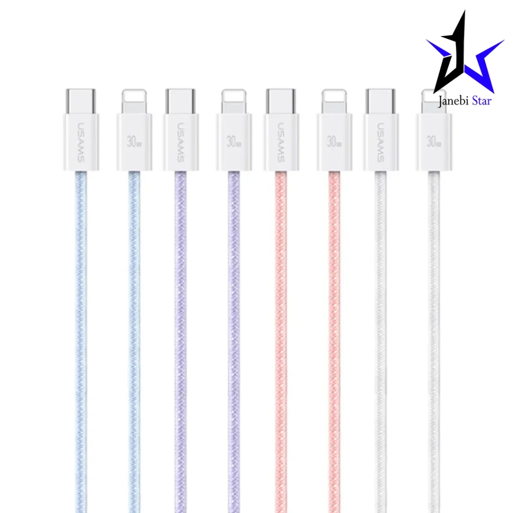 کابل تایپ سی به لایتنینگ فست شارژ 30 وات یوسامز US-SJ657 طول 1.2 متر