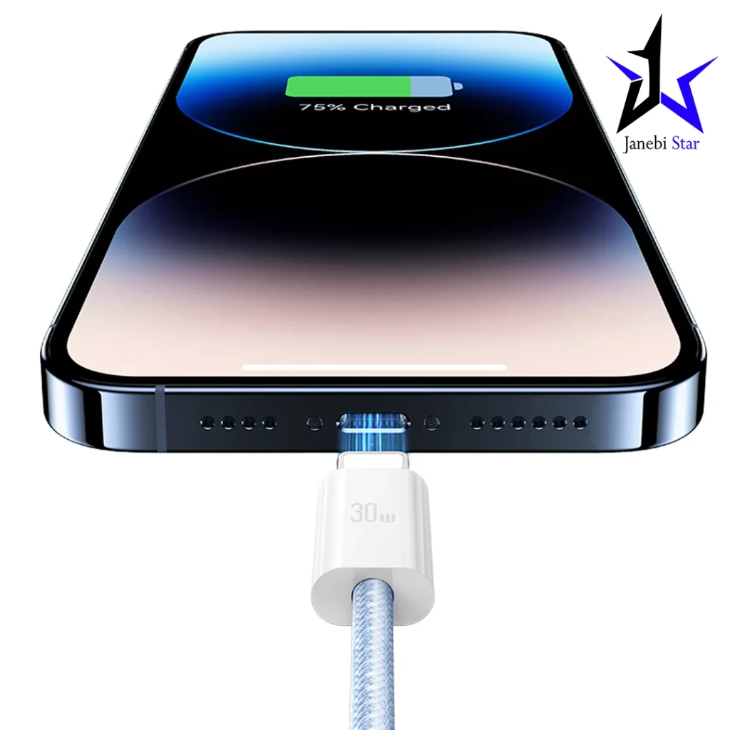 کابل تایپ سی به لایتنینگ فست شارژ 30 وات یوسامز US-SJ657 طول 1.2 متر