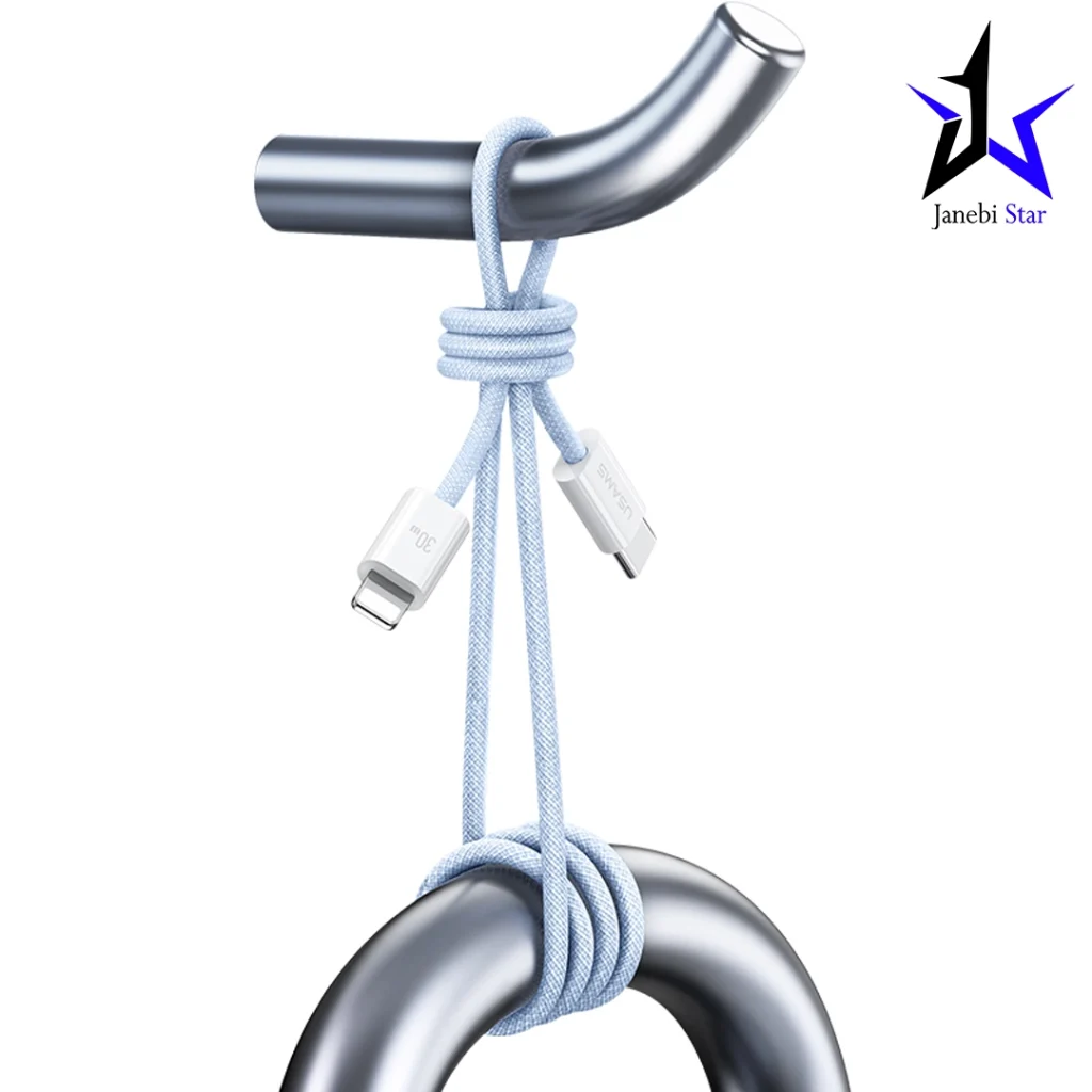 کابل تایپ سی به لایتنینگ فست شارژ 30 وات یوسامز US-SJ657 طول 1.2 متر