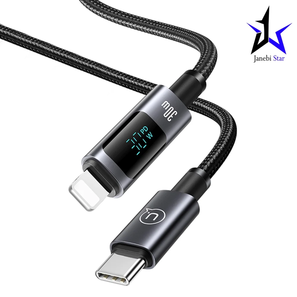 کابل شارژ USB-C to Lightning یوسمز مدل US-SJ672 با طول 1.2 متر توان 30 وات