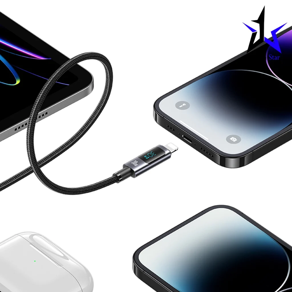 کابل شارژ USB-C to Lightning یوسمز مدل US-SJ672 با طول 1.2 متر توان 30 وات