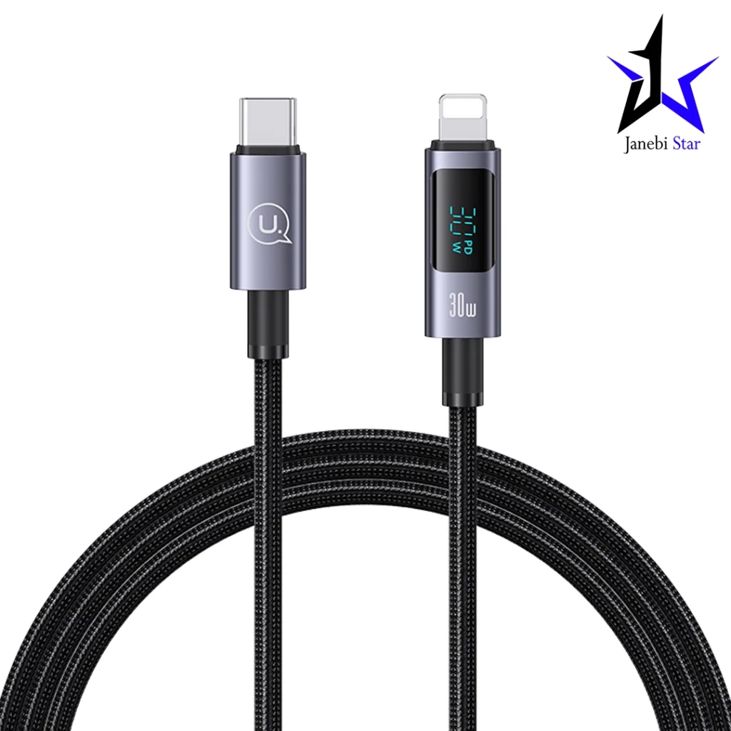 کابل شارژ USB-C to Lightning یوسمز مدل US-SJ672 با طول 1.2 متر توان 30 وات