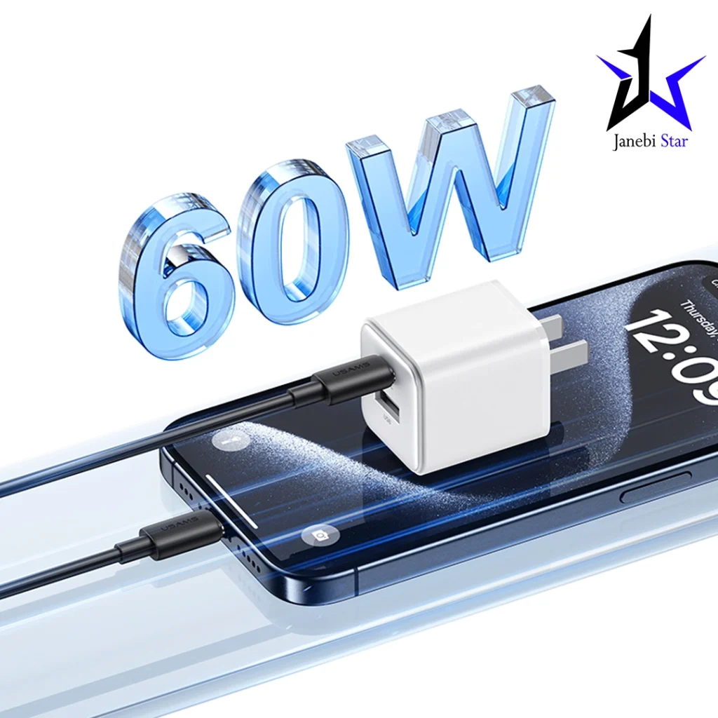 کابل شارژ USB-C to USB-C یوسمز مدل US-SJ711 با طول 1 متر توان 60 وات