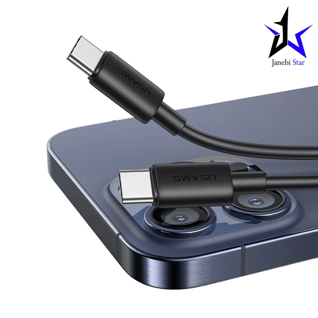 کابل شارژ USB-C to USB-C یوسمز مدل US-SJ711 با طول 1 متر توان 60 وات