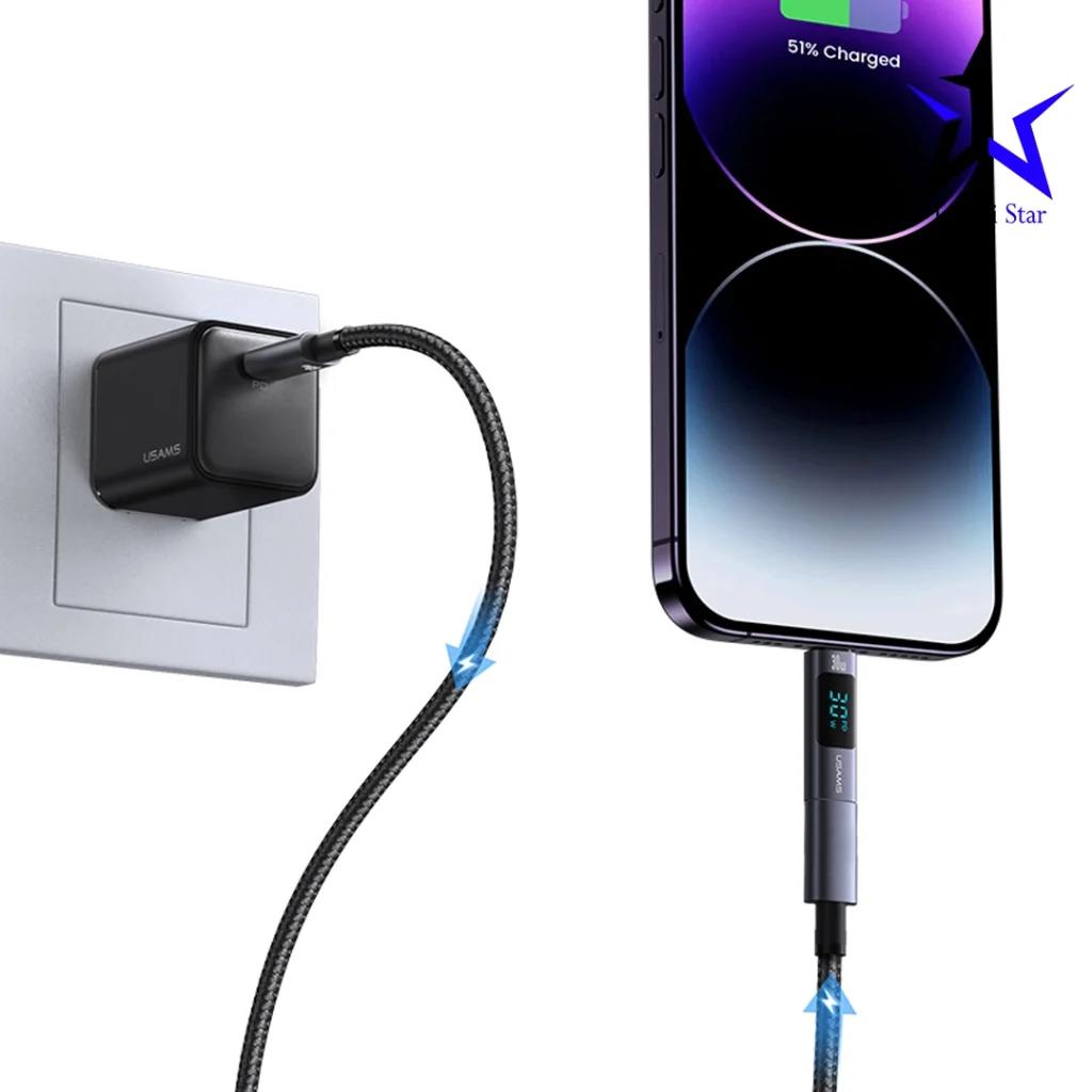 مبدل Type-C به Lightning یوسمز مدل US-SJ681 توان ۳۰ وات