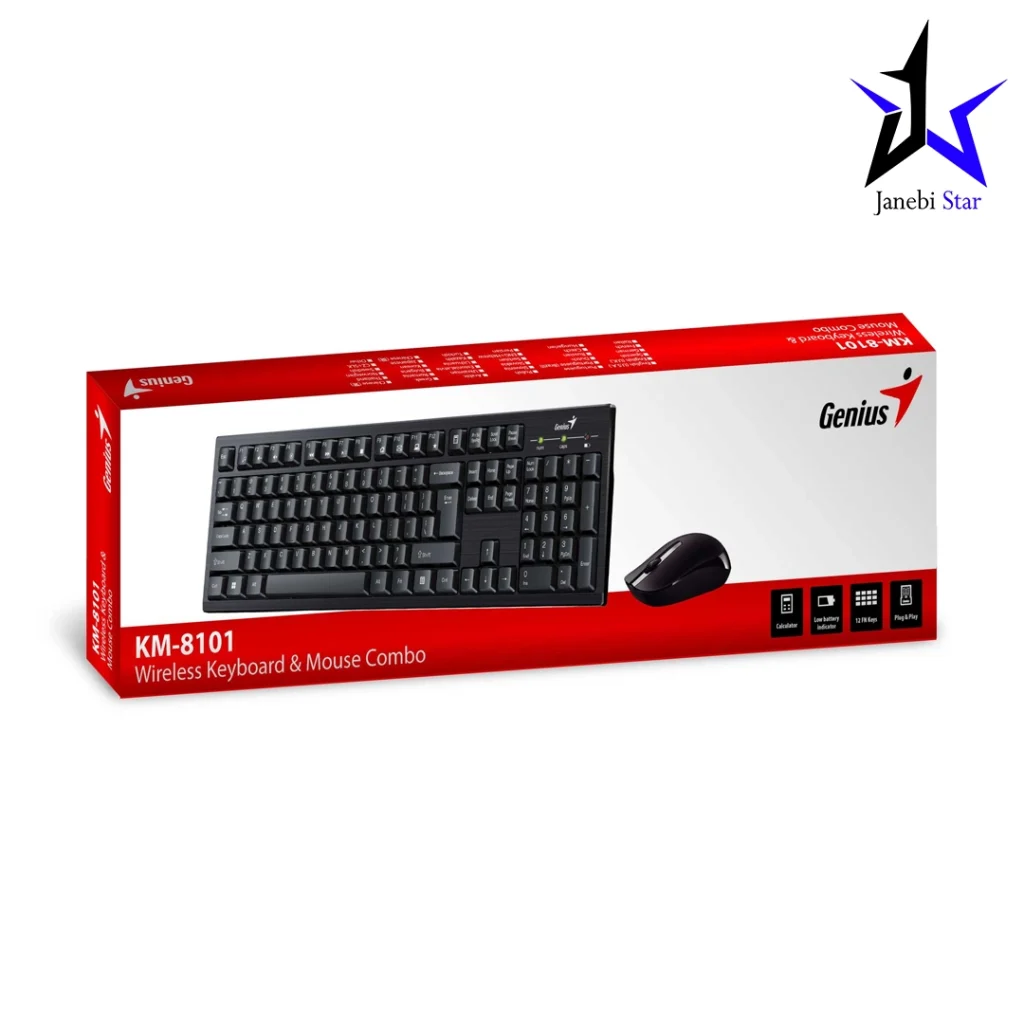 کیبورد و ماوس بی سیم جنیوس مدل KM-8101