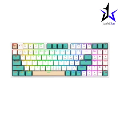 کیبورد بی سیم مکانیکال ردراگون مدل K643 WGC RGB PRO