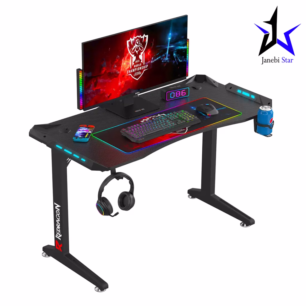 میز گیمینگ ردراگون GD-3101BK 140cm LED