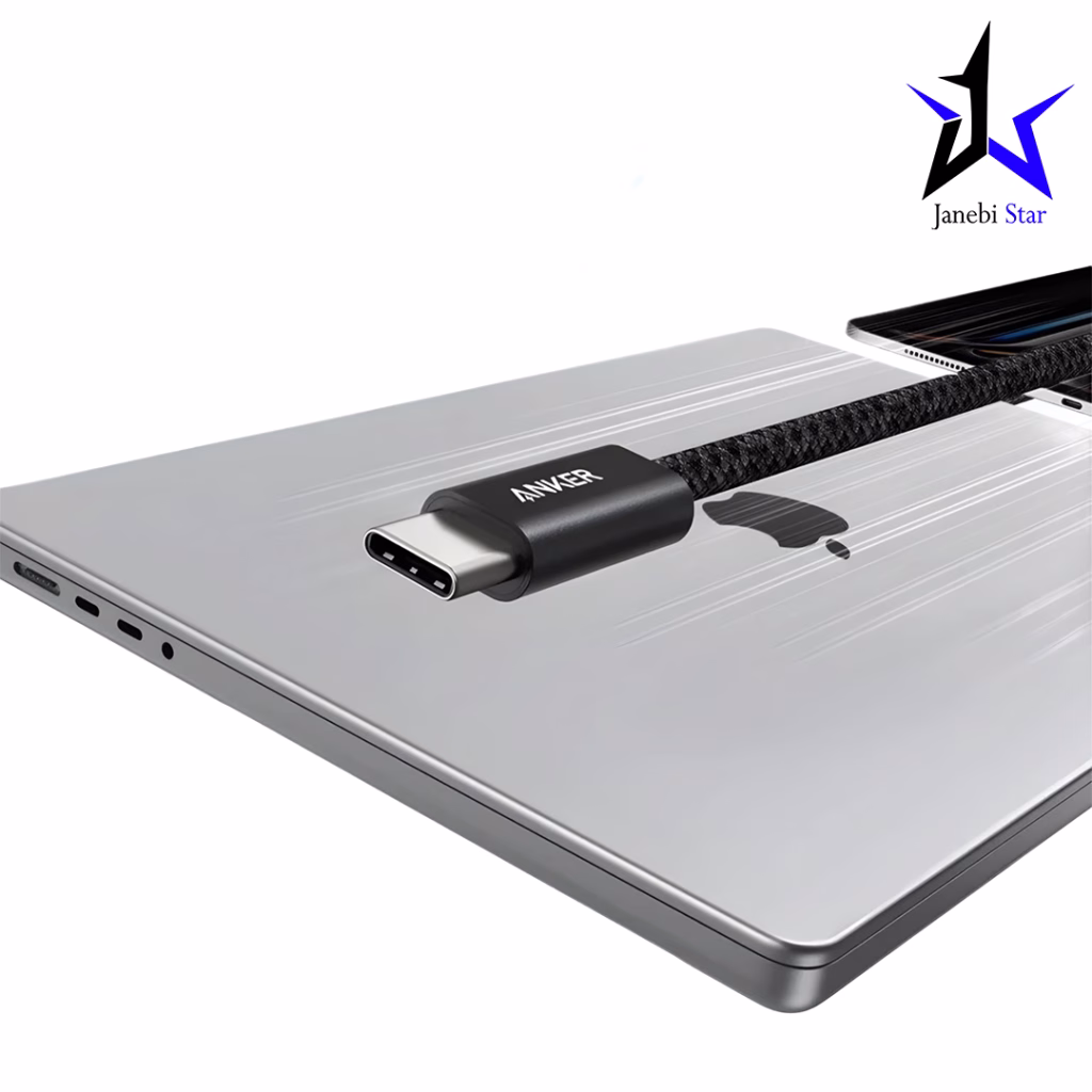کابل USB-C به USB-C انکر مدل Anker Zolo Braided 240W طول 1 متر