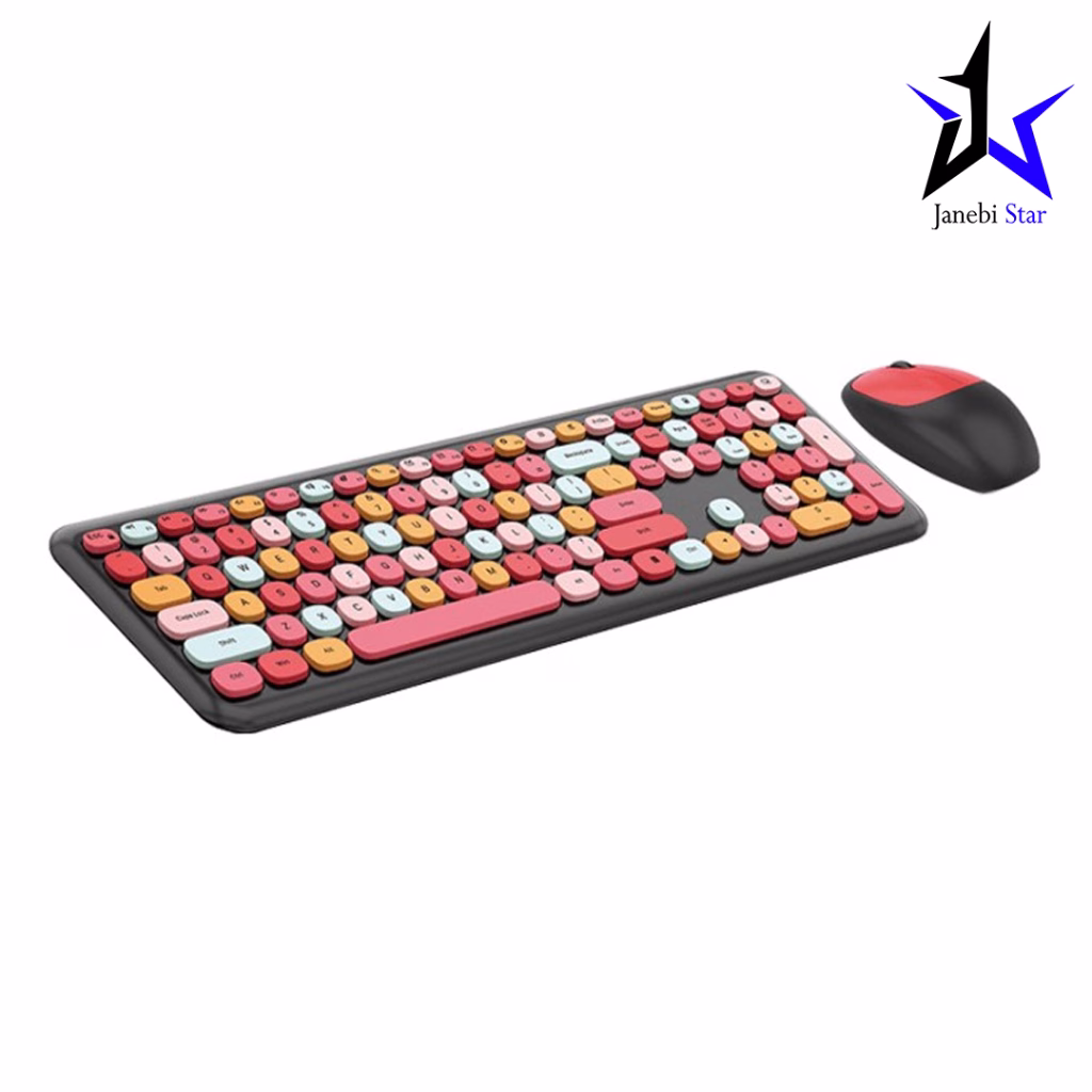کیبورد و ماوس بی‌سیم مافی مدل MOFii 666 Colorful