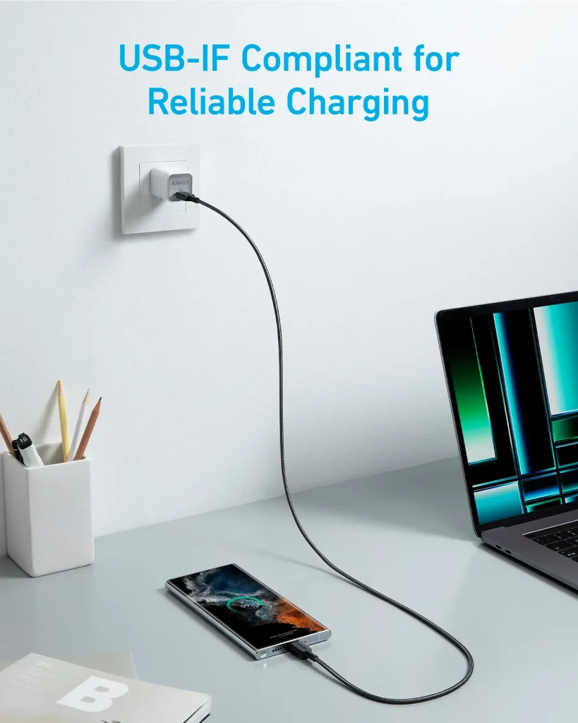 کابل تبدیل انکر مدل A81F5 طول 0.9 متر USB-C به USB-C