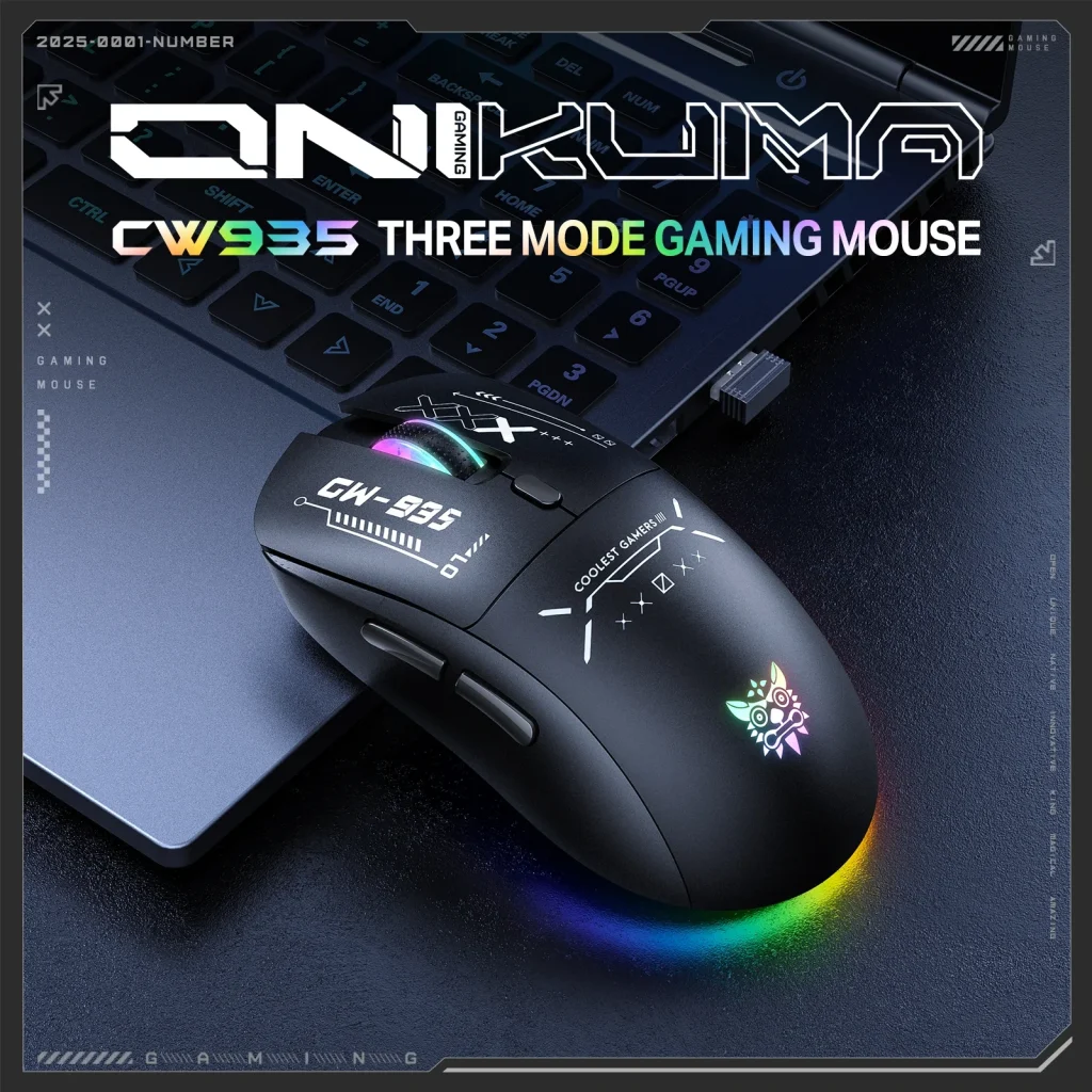 موس گیمینگ اونیکما بی سیم مدل CW935 Black 1 موس گیمینگ اونیکما بی سیم مدل CW935 Black