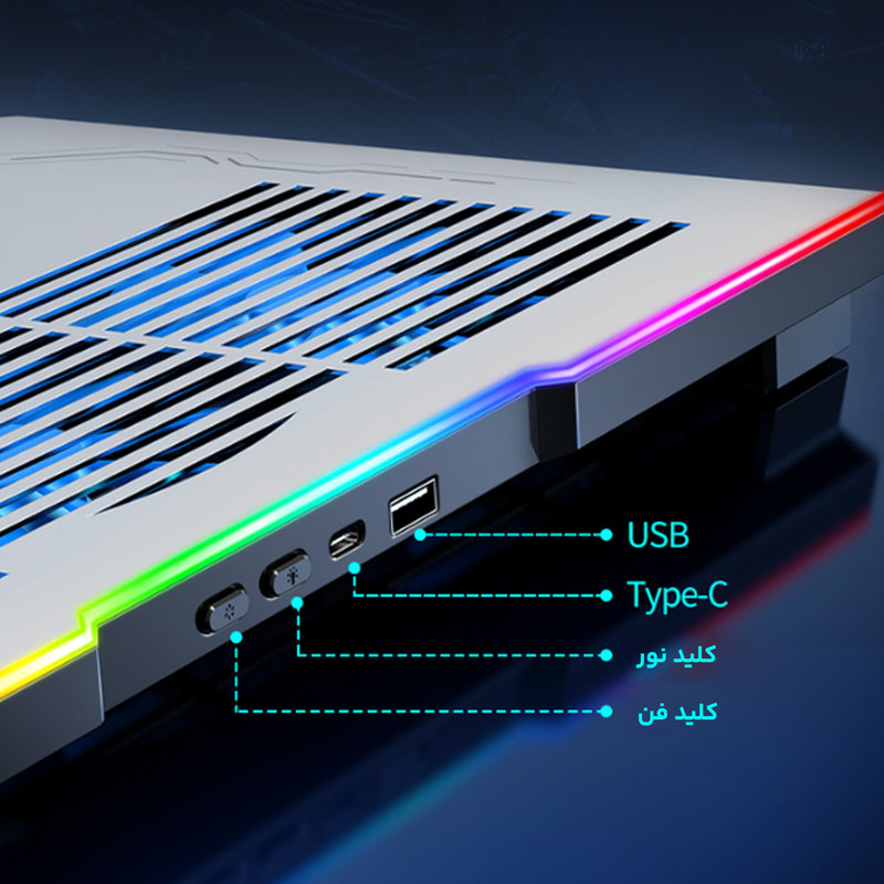پایه خنک کننده لپ تاپ کول کلد مدل K42 2 پایه خنک کننده لپ تاپ کول کلد مدل K42