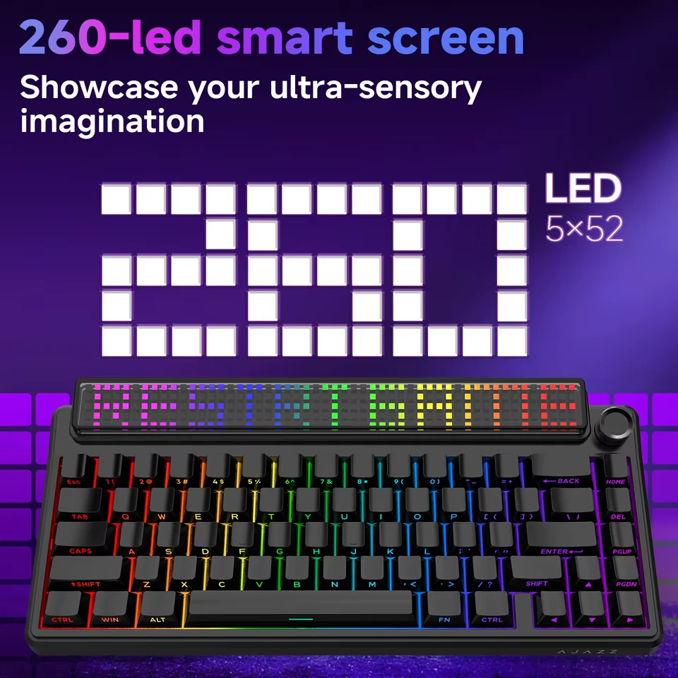 کیبورد گیمینگ Ajazz مدل Pixel68 DOT MATRIX 8K Wireless Black 1 کیبورد گیمینگ Ajazz مدل Pixel68 DOT MATRIX 8K Wireless Black