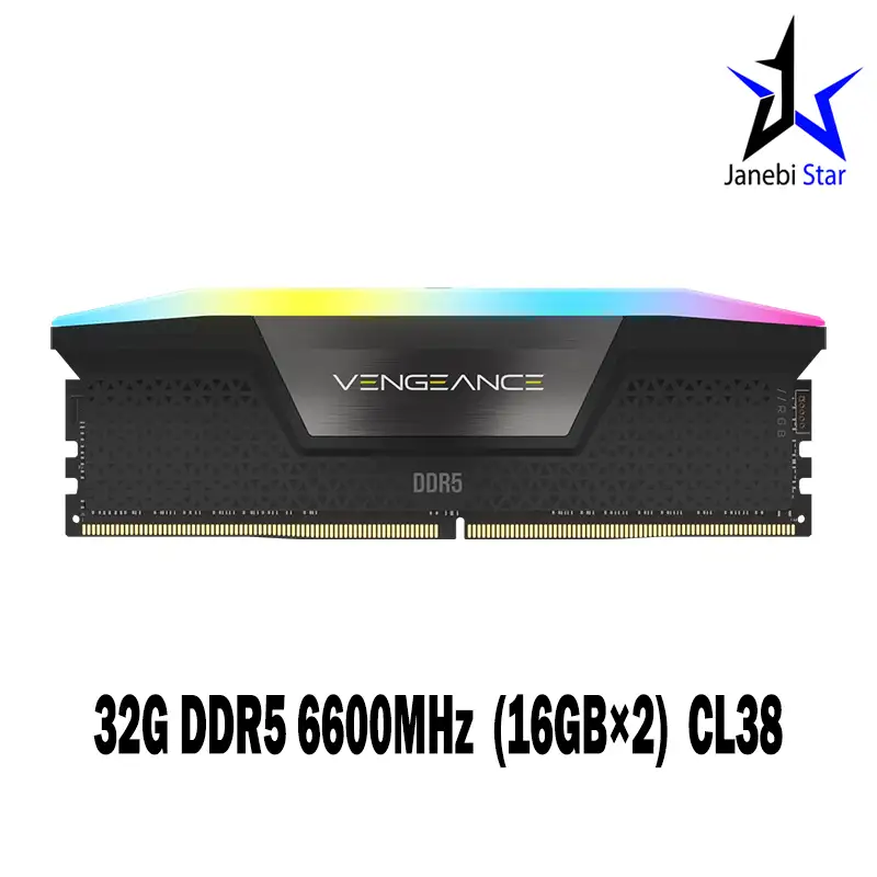 رم دسکتاپ DDR5 دو کاناله 6600 مگاهرتز CL38 کورسیر مدل VENGEANCE RGB ظرفیت 32 گیگابایت